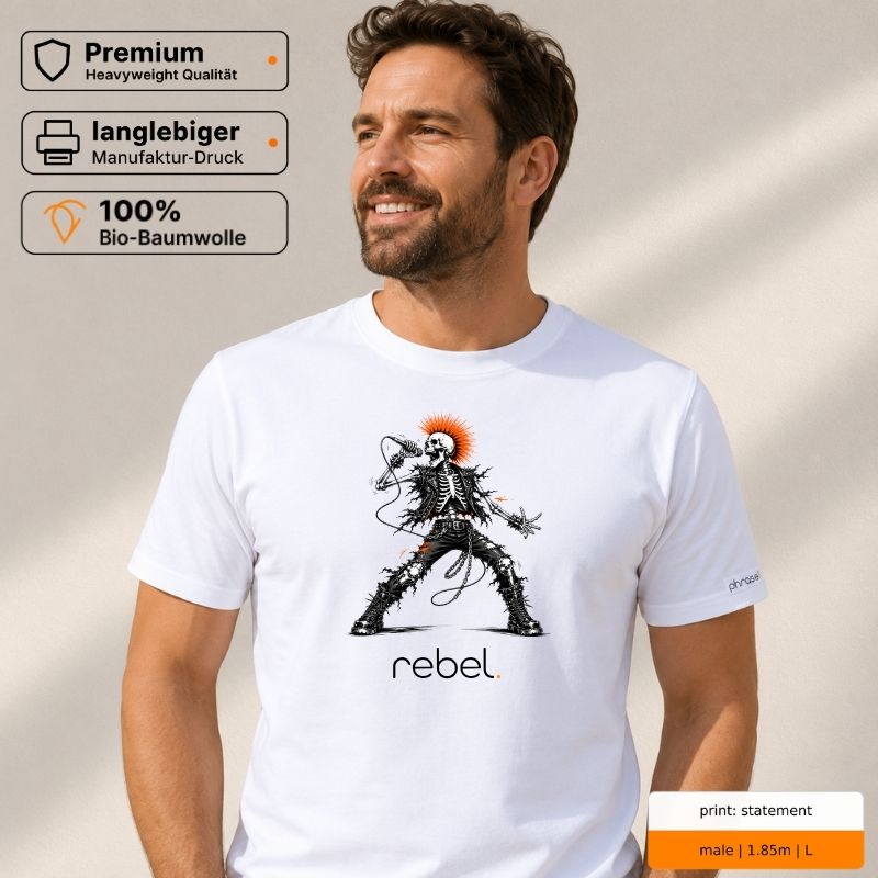 Premium T-Shirt mit Visual "Punk rebel singing!